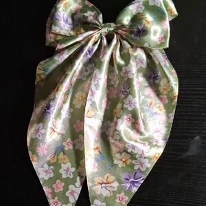 Elegant Floral Satin Hair Bow